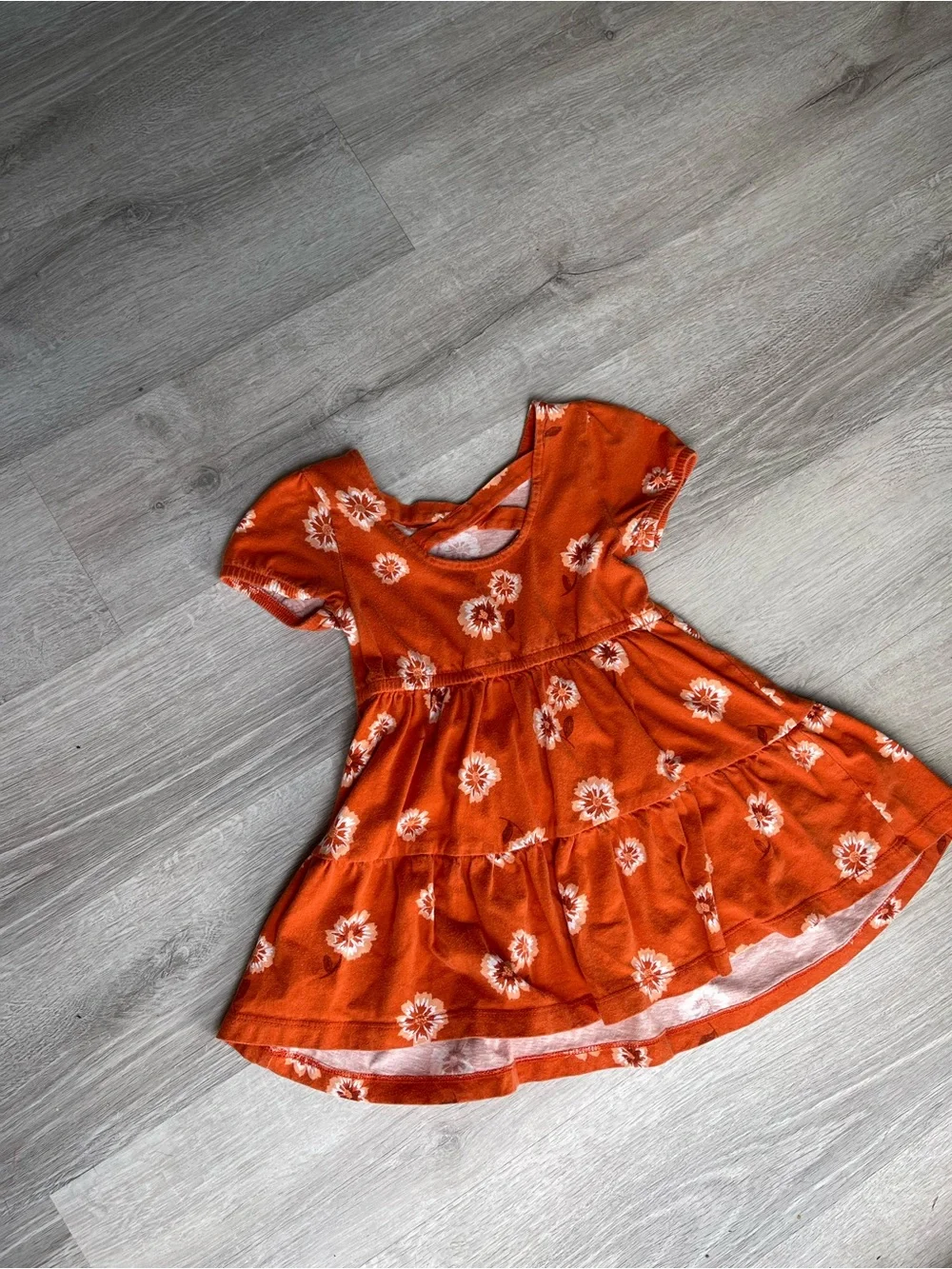 Carter's Orange Floral Tiered Dress